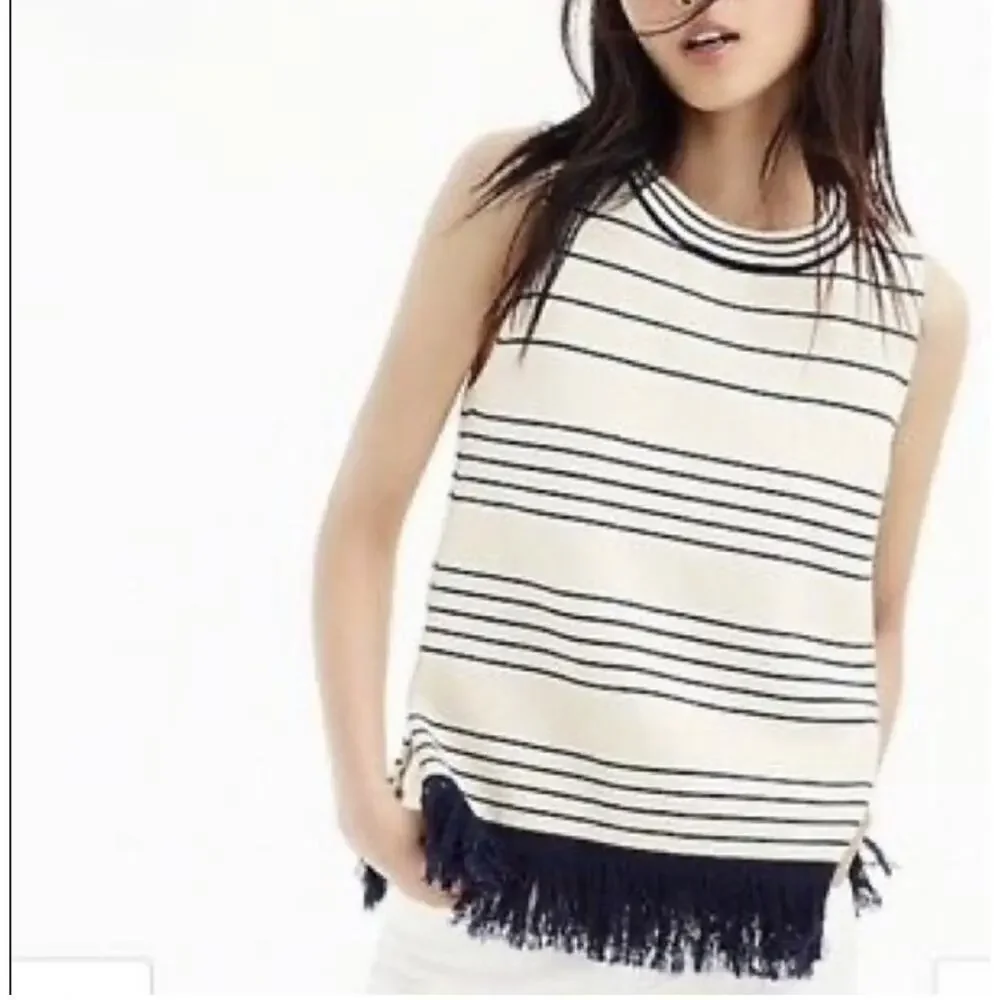 J. Crew Fringed Shell Top